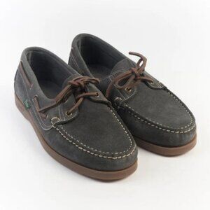 Paraboot-Style “Barth Marine” Dark Grey Suede Boat Shoes | Men’s Driving Loafers